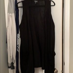 Black sleeveless cardigan